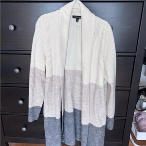 Colorblock Open Front Cardigan